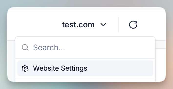 Select Website Settings